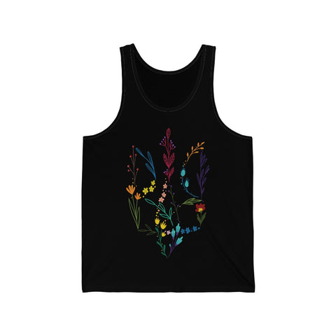 Floral Tryzub Jersey Tank