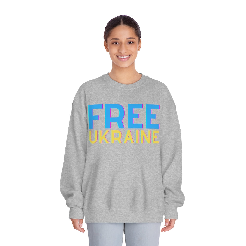 'Free Ukraine' Unisex DryBlend® Crewneck Sweatshirt