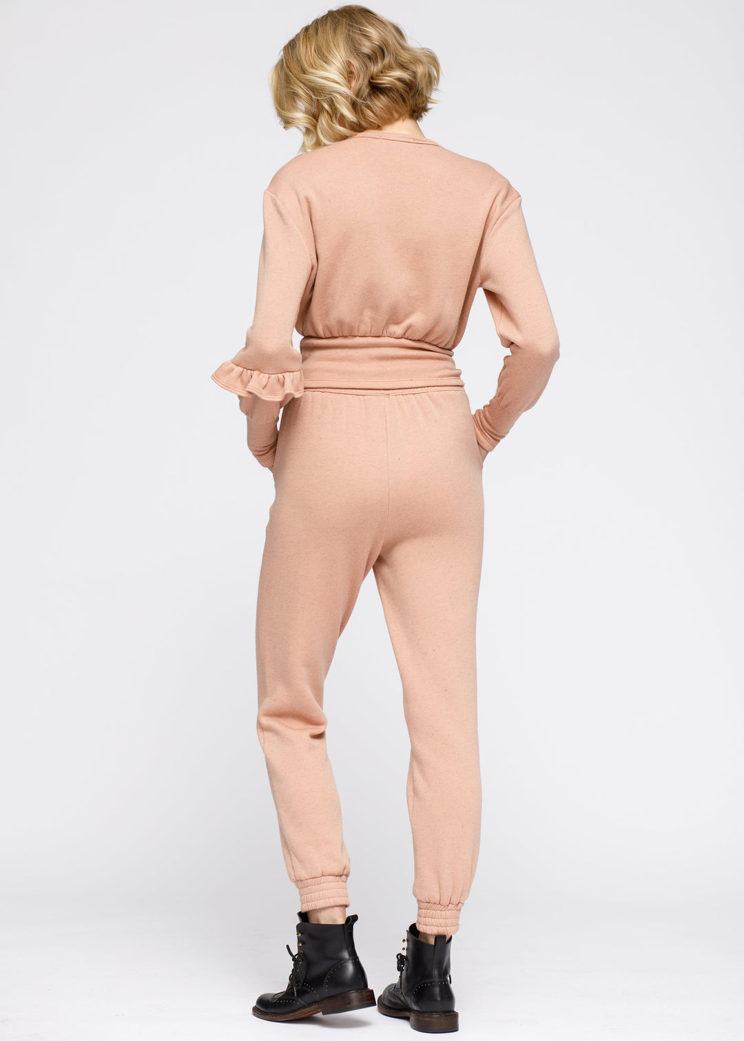 Women's Peplum Sweatpants In Peach by Shop at Konus