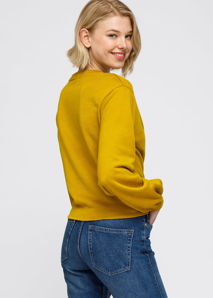 Women's V-Neck Wrap Front Sweatshirt by Shop at Konus