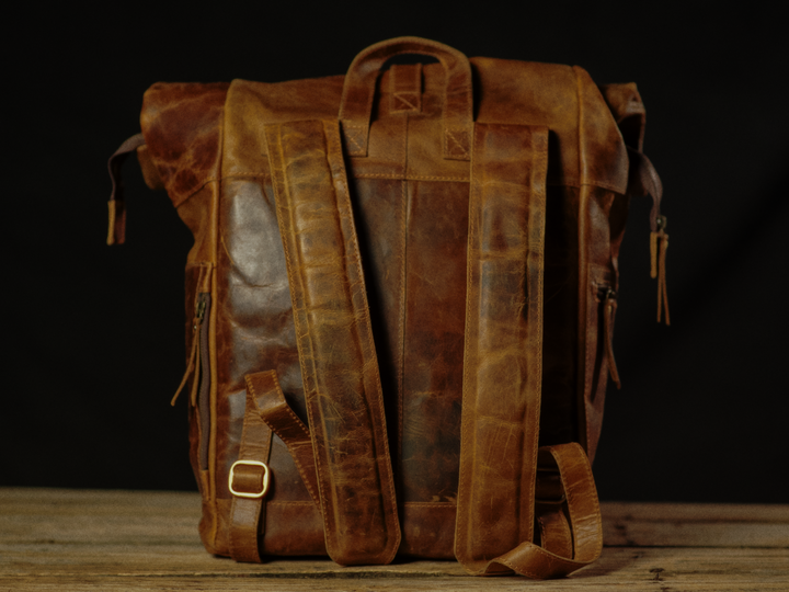 “The Roosevelt” Buffalo Leather Backpack by Vintage Gentlemen