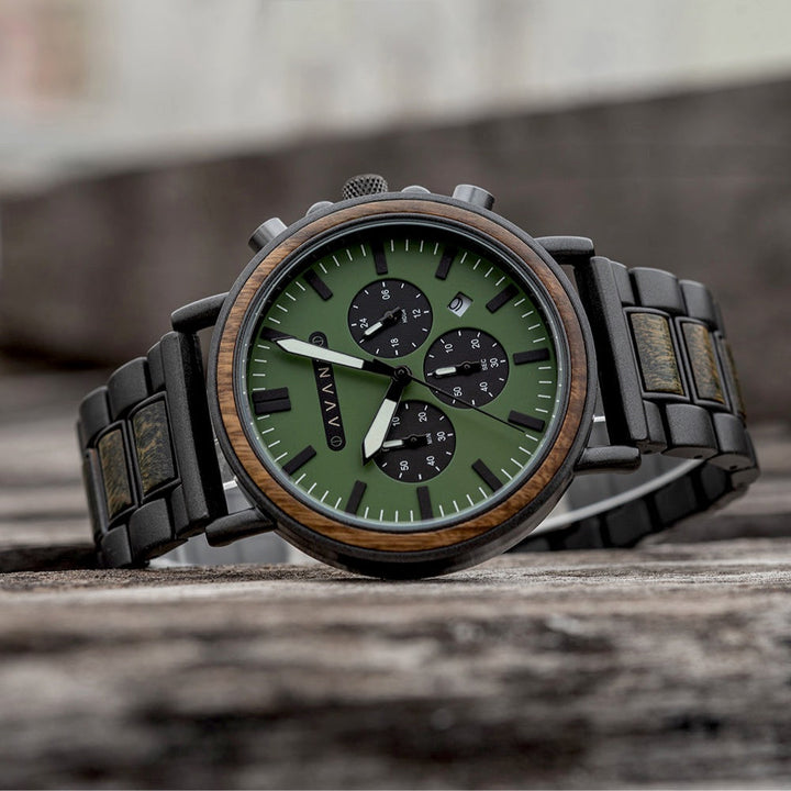 EXPLORER S - MILITARY BLACK (44MM) by AVANTWOOD