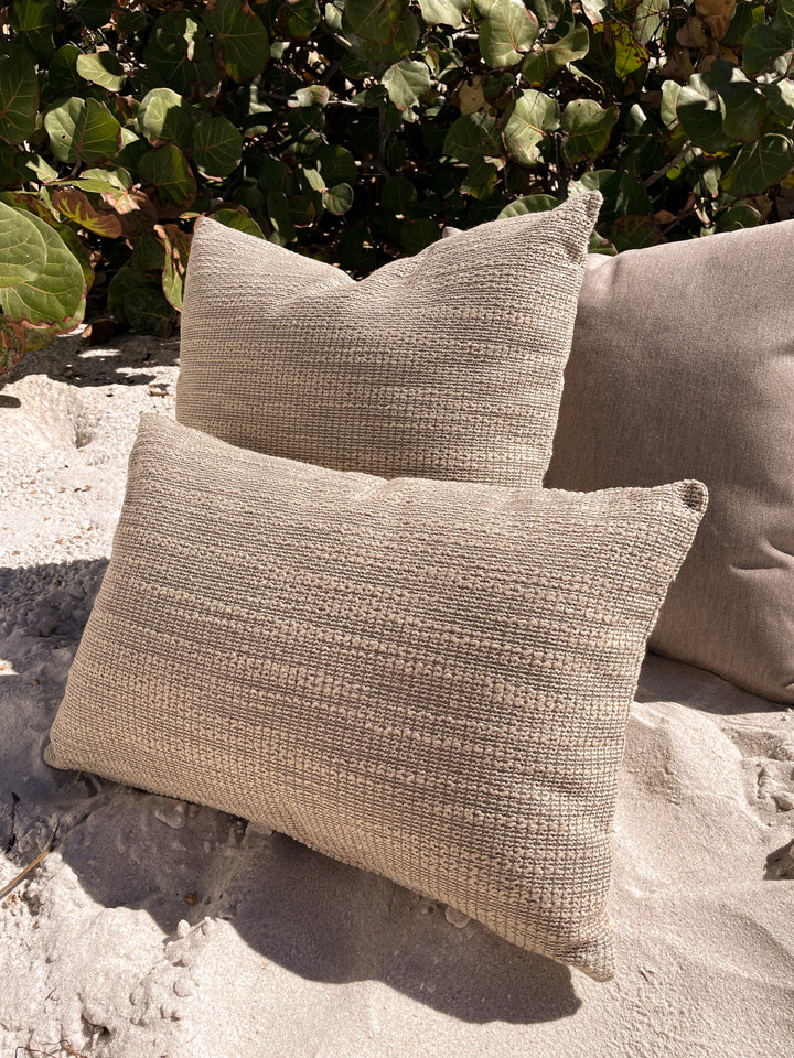 Natural Waves Mocha Outdoor Pillow by Anaya