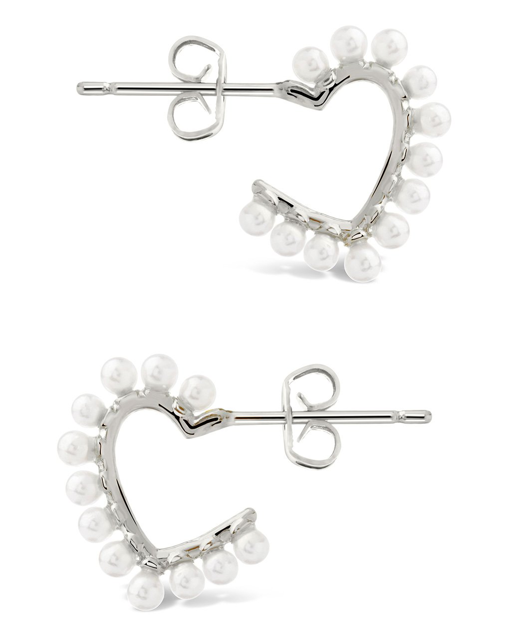 Pearl Heart Hoops by Sterling Forever