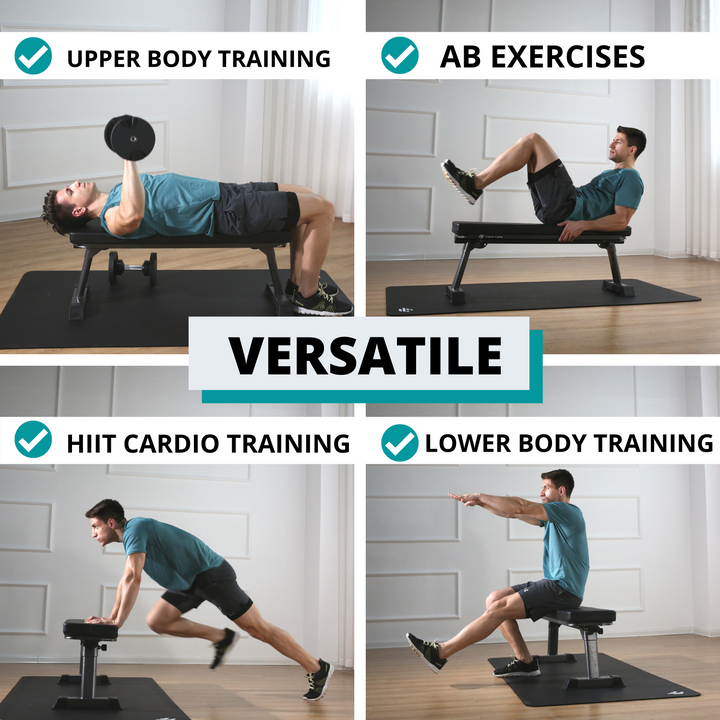 Foldable Flat Bench for Weight Training and Ab Exercises by Finer Form