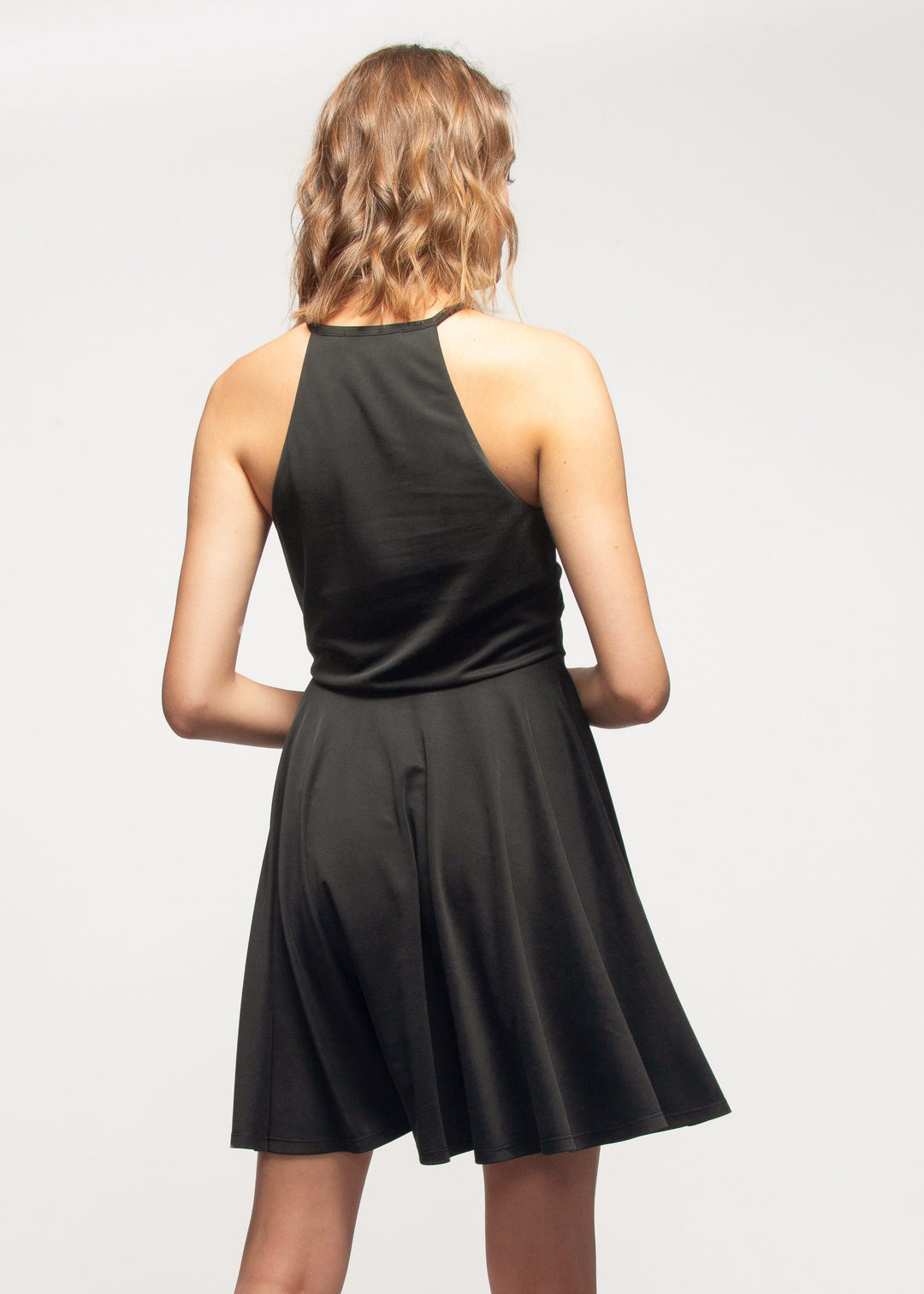 Halter Neck Gathered Front Dress by Shop at Konus