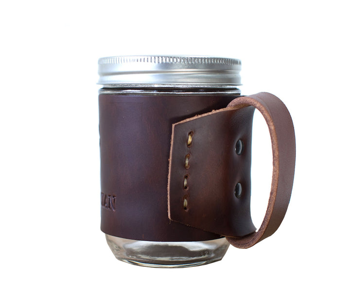 Leather Mason Jar Coozie by Lifetime Leather Co