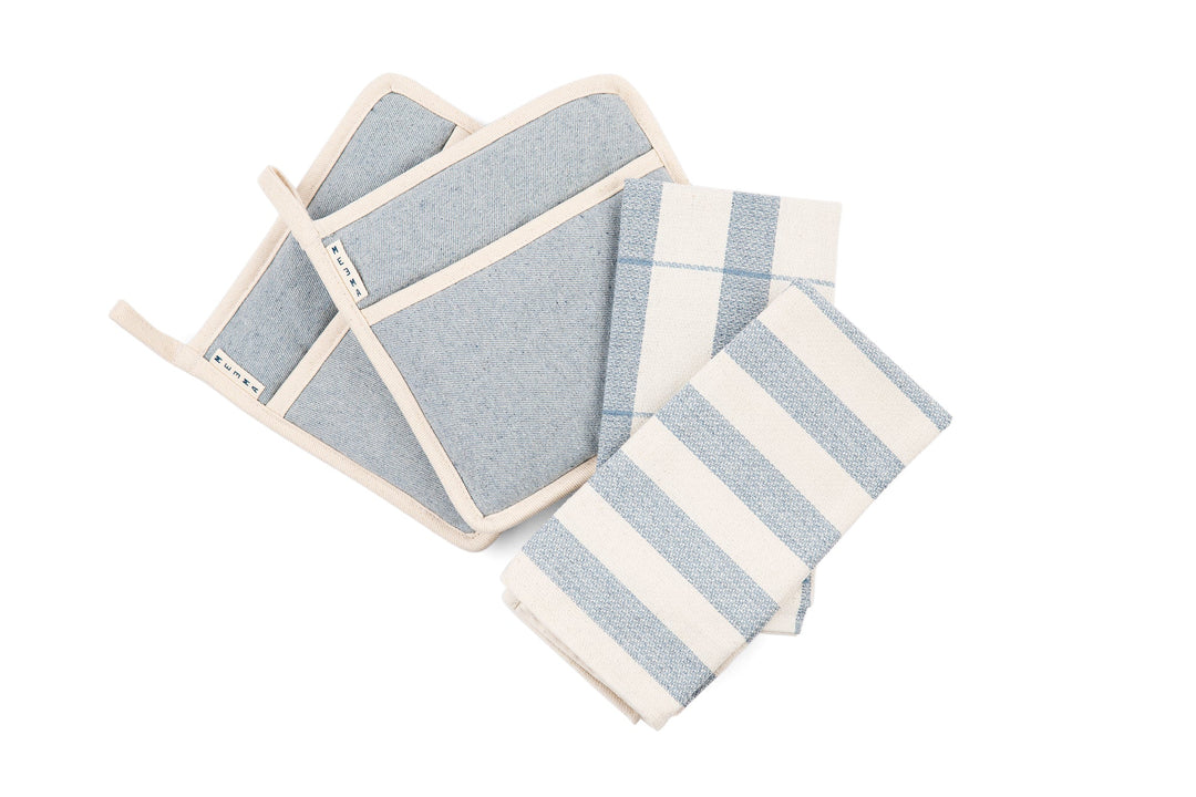 Dish Towels for Kitchen with Pot Holder Set, 4 Pieces by MEEMA