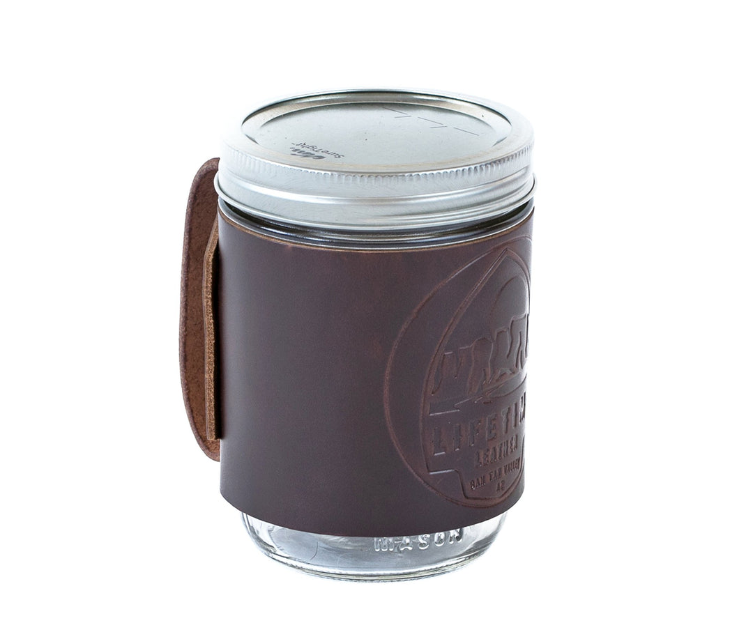 Leather Mason Jar Coozie by Lifetime Leather Co