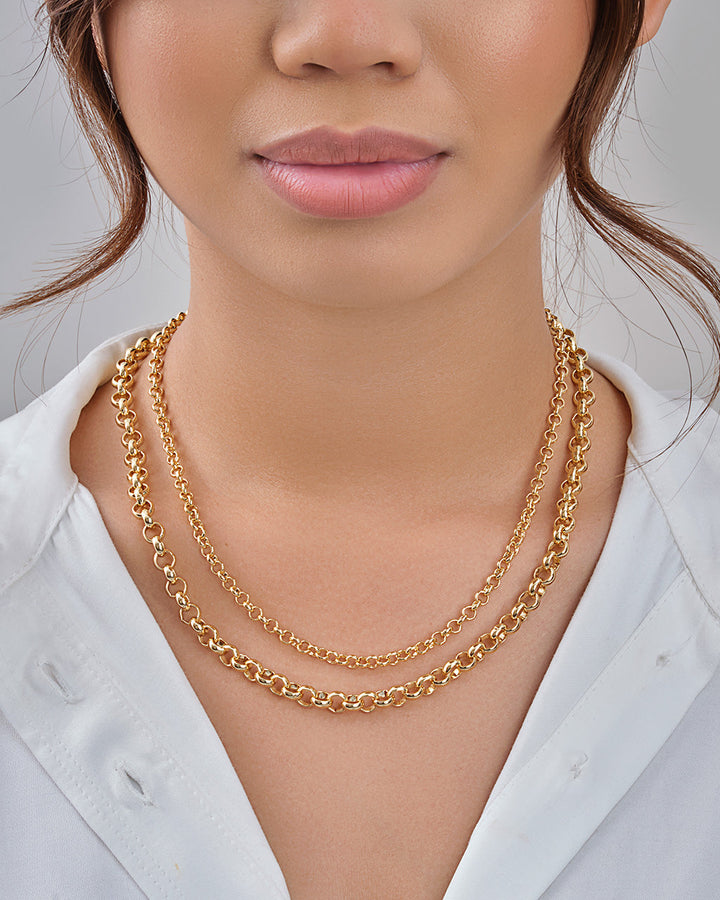 Bold Layered Rolo Chain Necklace by Sterling Forever