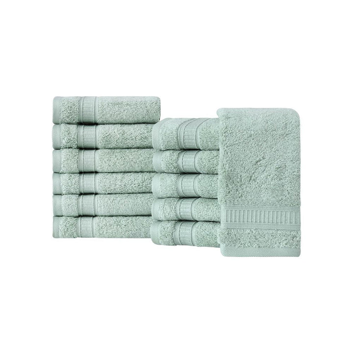 Turkish Cotton Bath Washcloth Set of 12 by La'Hammam