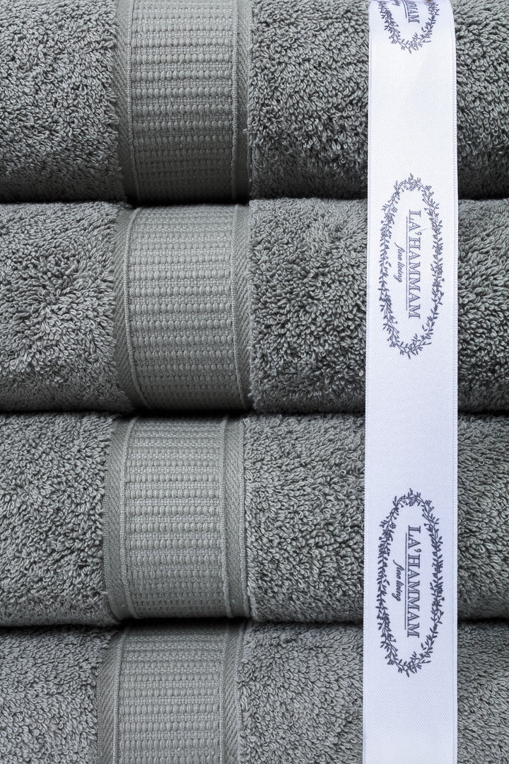 Turkish Cotton Full Bath Towel Set of 6 by La'Hammam