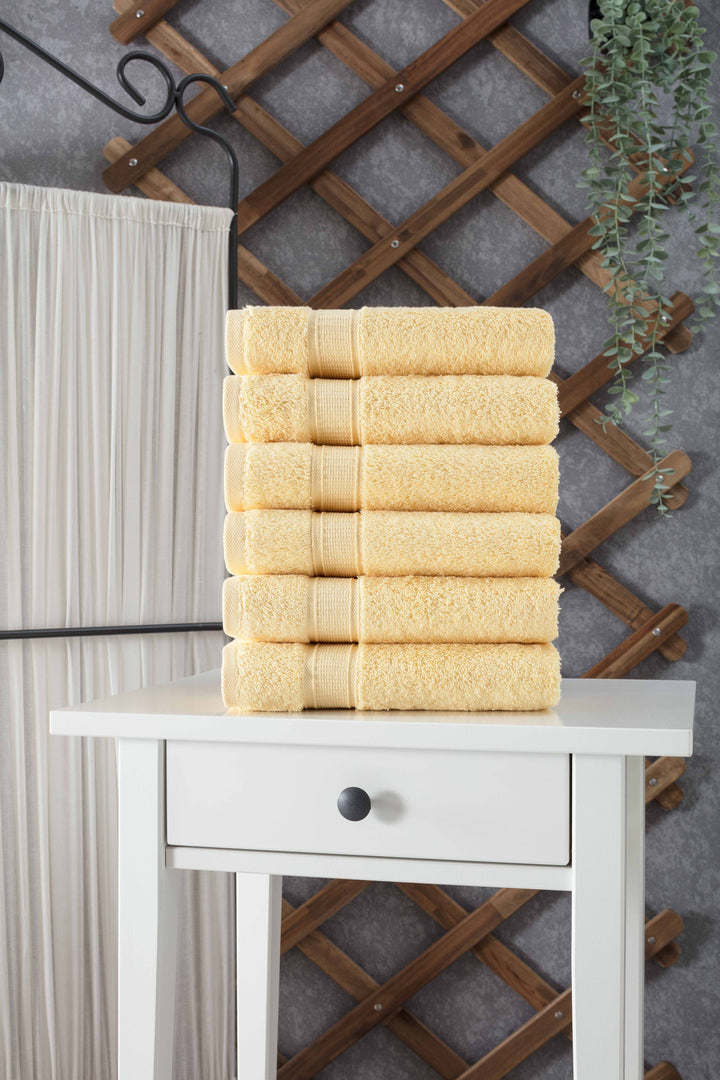 Turkish Cotton Bath Hand Towel Set of 6 by La'Hammam