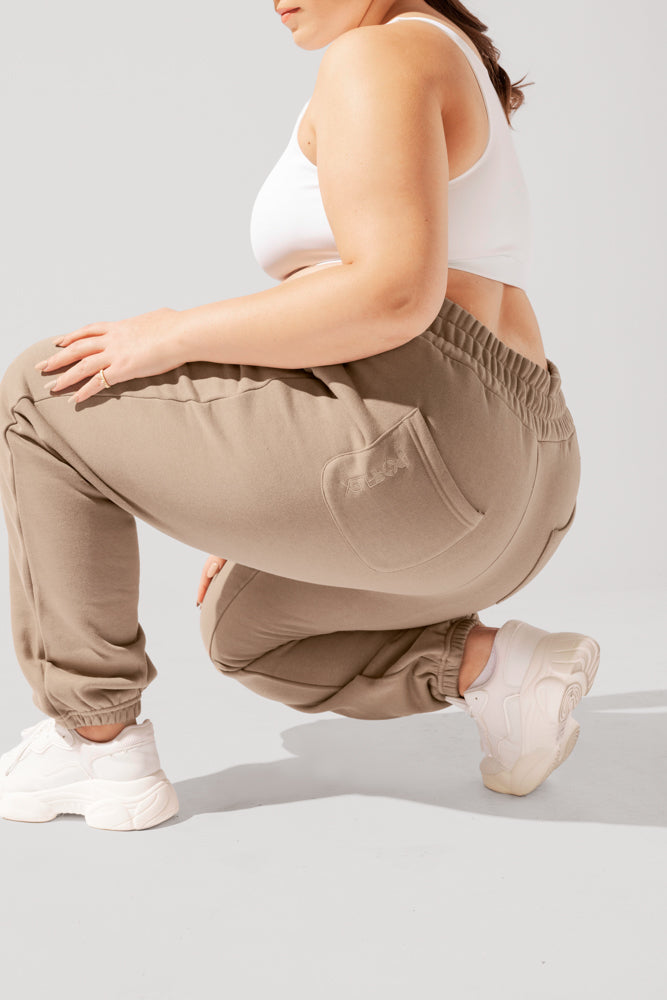 Cloud Rollover Sweatpant - Milk Tea by POPFLEX®