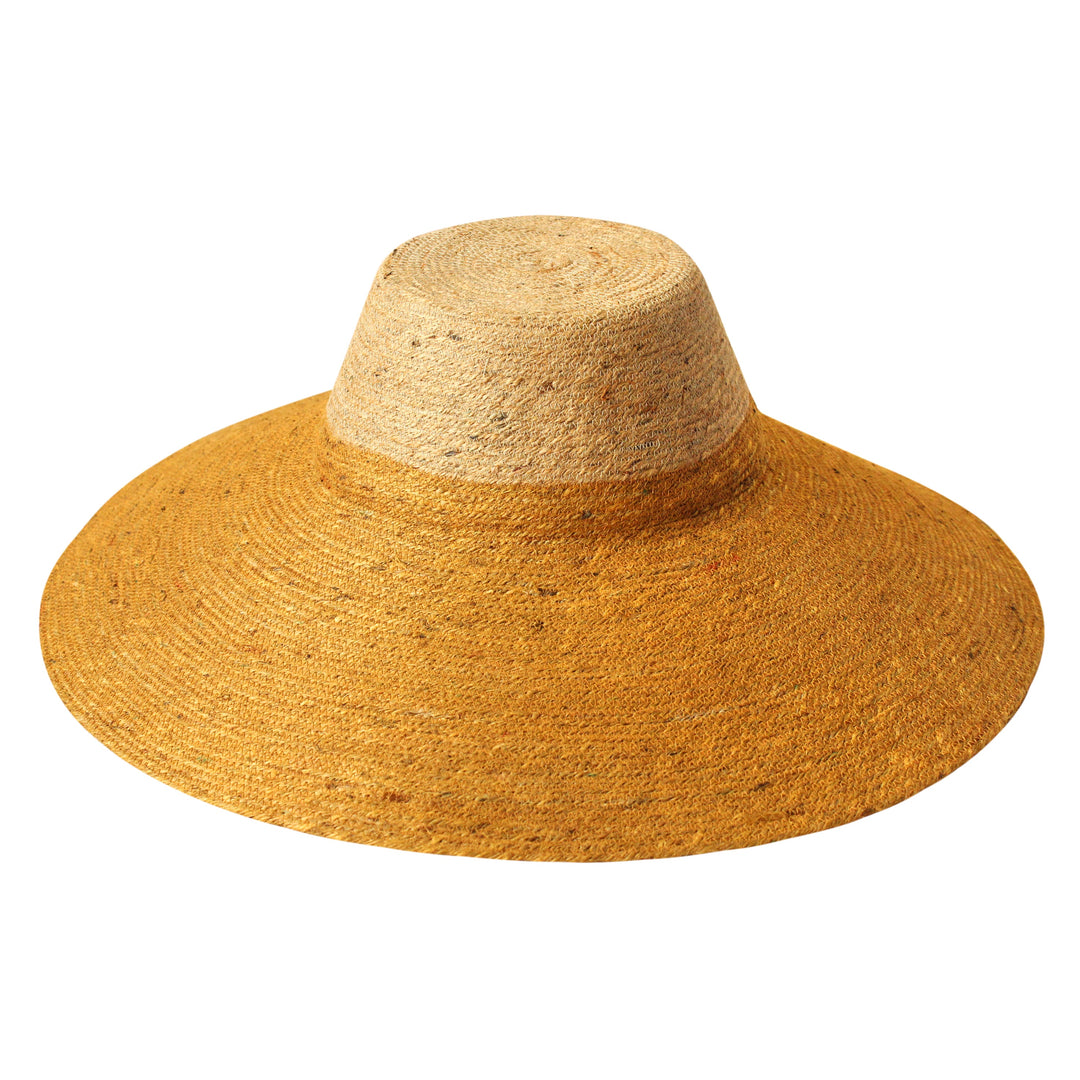 RIRI DUO Jute Straw Hat, in Nude & Golden Yellow by BrunnaCo