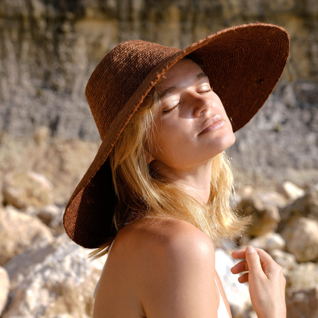 RIRI Jute Straw Hat, in Burnt Sienna by BrunnaCo