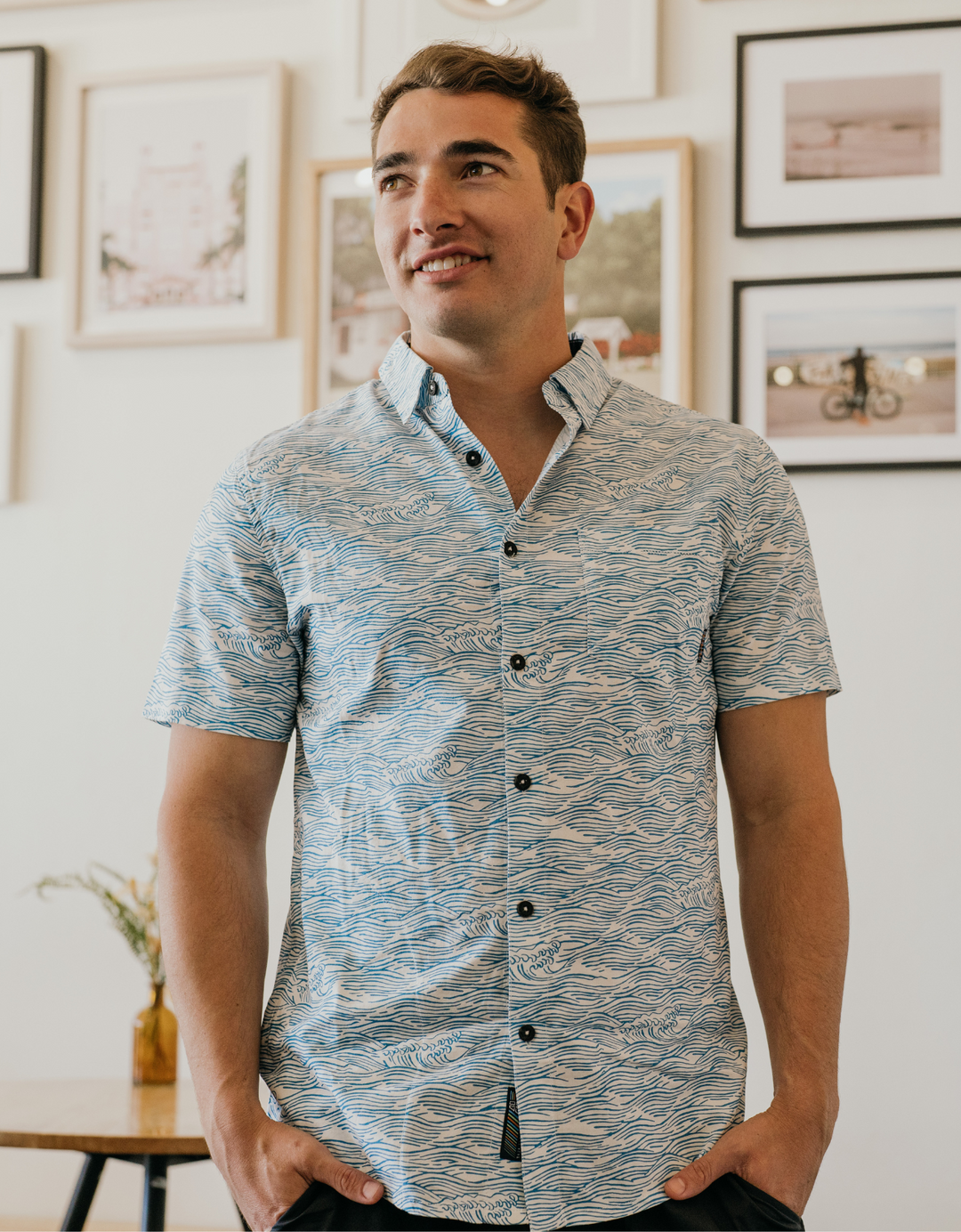 ROLL TIDES - BLUE 7-SEAS™ BUTTON UP by Bajallama