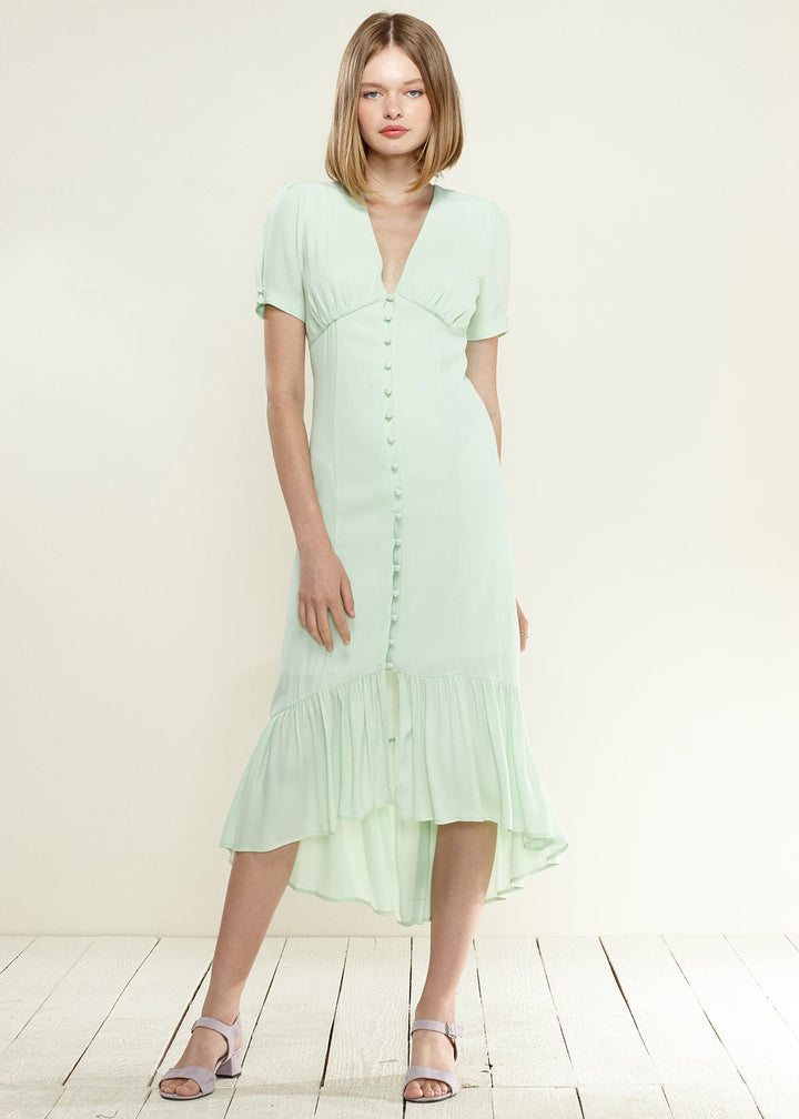 V-Neck Mermaid Button Down Maxi Dress by Shop at Konus