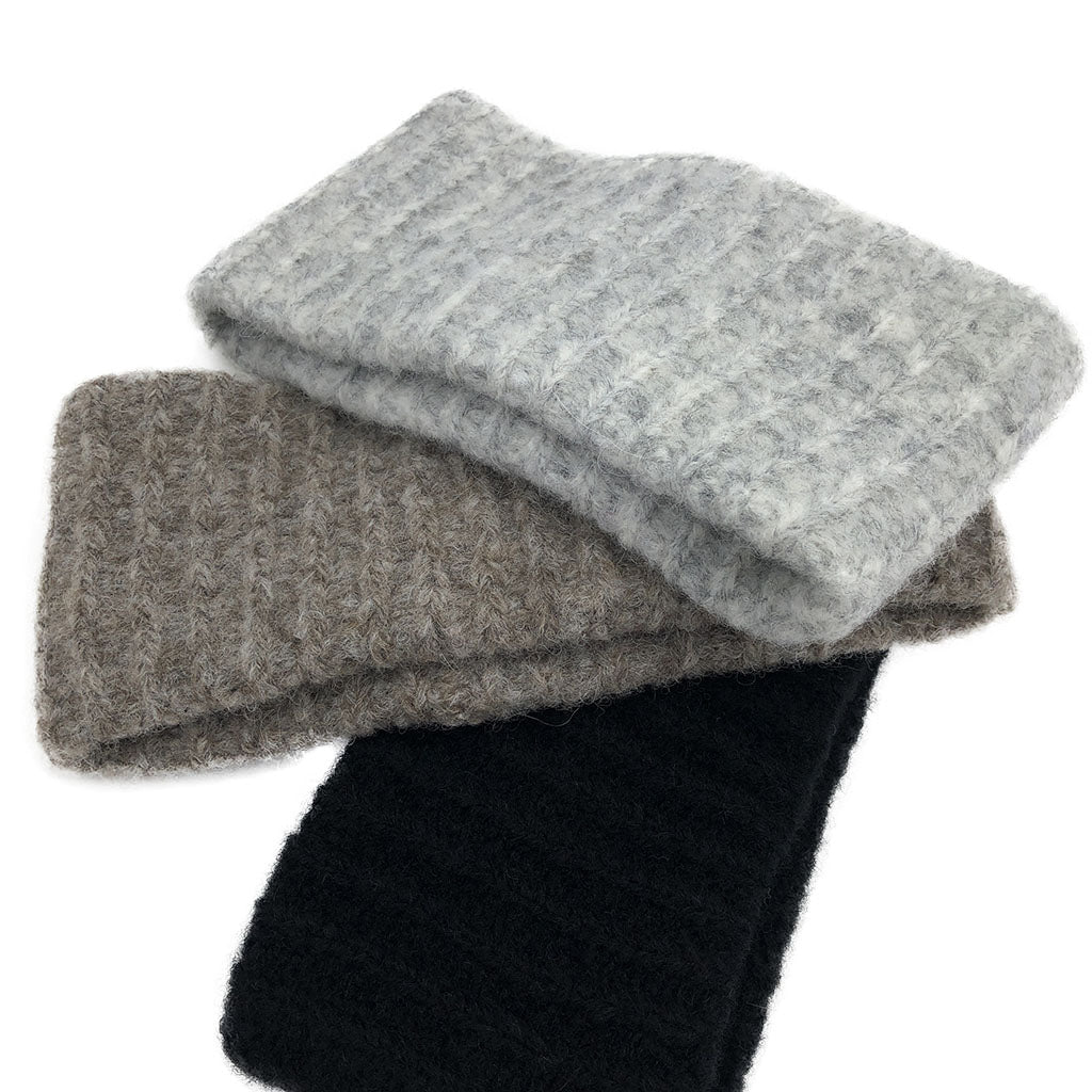 Black Ribbed Alpaca Ear Warmer by SLATE + SALT