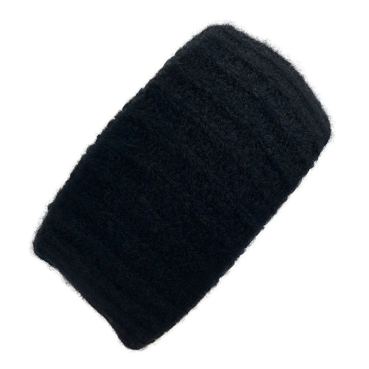 Black Ribbed Alpaca Ear Warmer by SLATE + SALT