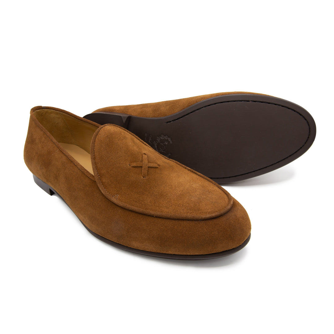 Men's Cognac Suede Milano Loafer by Del Toro Shoes