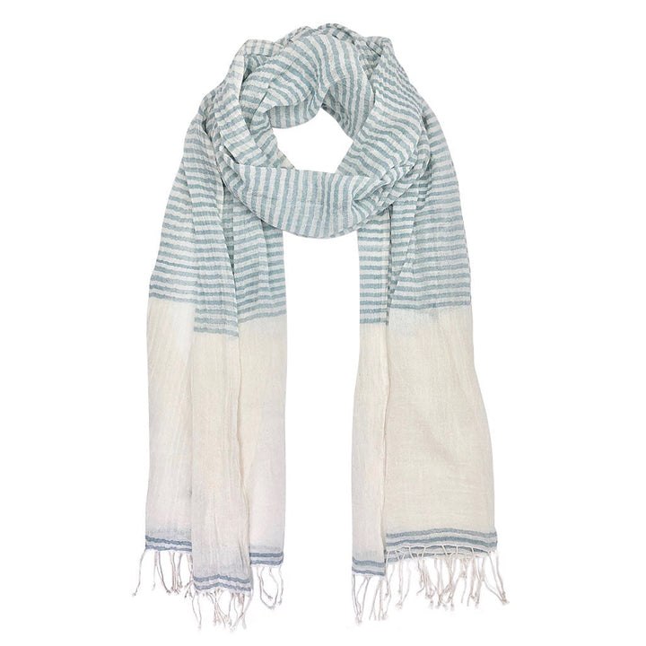 Airy Cotton Stripe Scarf by SLATE + SALT