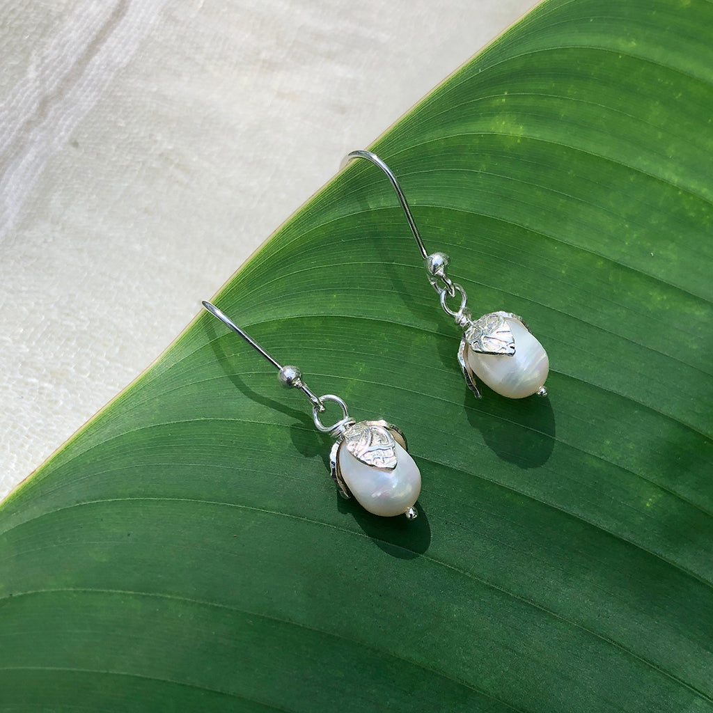 Freshwater Pearl Teardrop Earrings by SLATE + SALT