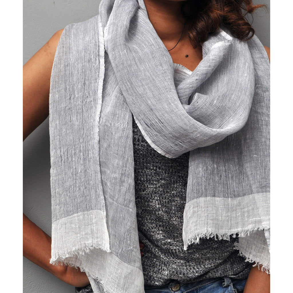 Gauze Linen Two Tone Scarf by SLATE + SALT