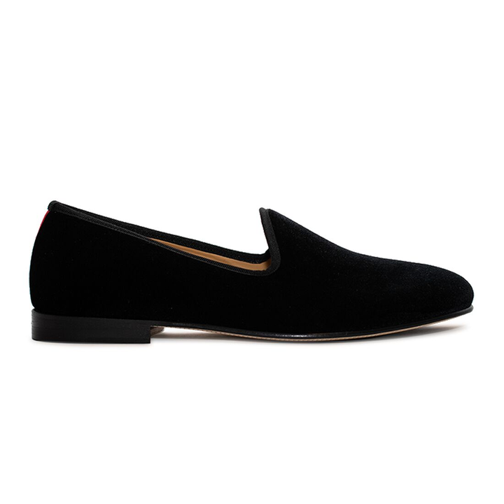 Men's Black Velvet Slipper II by Del Toro Shoes