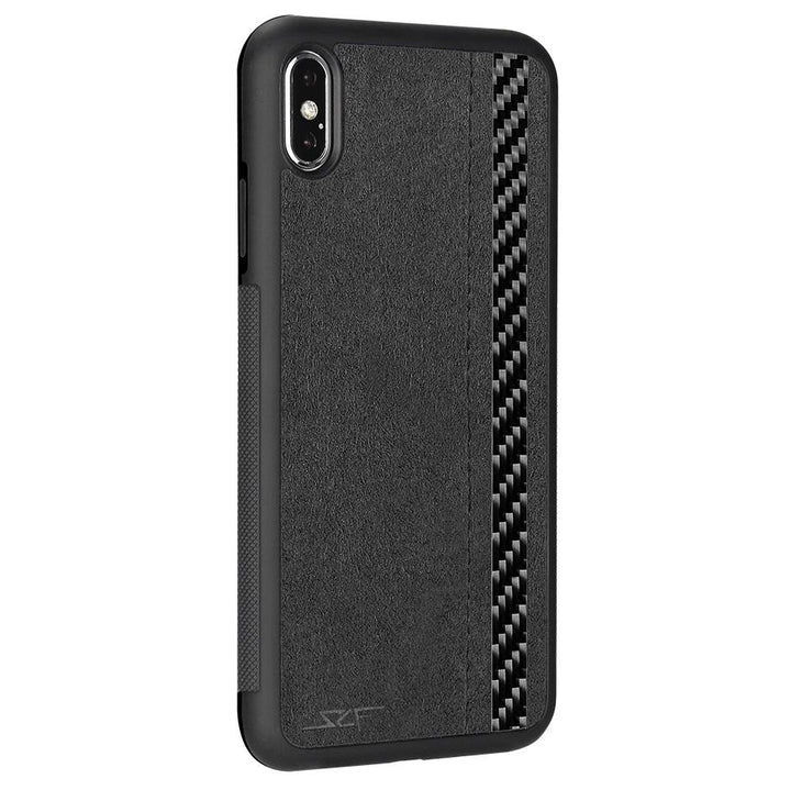 iPhone XS Max Alcantara & Real Carbon Fiber Case | CLASSIC Series by Simply Carbon Fiber