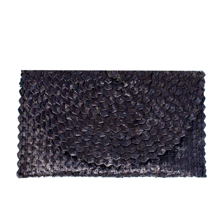 LIZZIE GRASS CLUTCH - ONYX BLACK by POPPY + SAGE