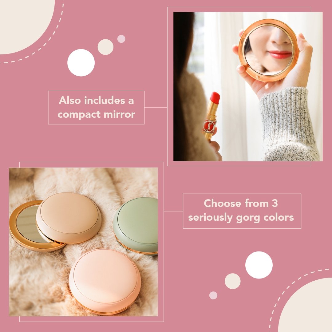 Macaron Cute Power Bank / Hand Warmer with Mirror by Multitasky