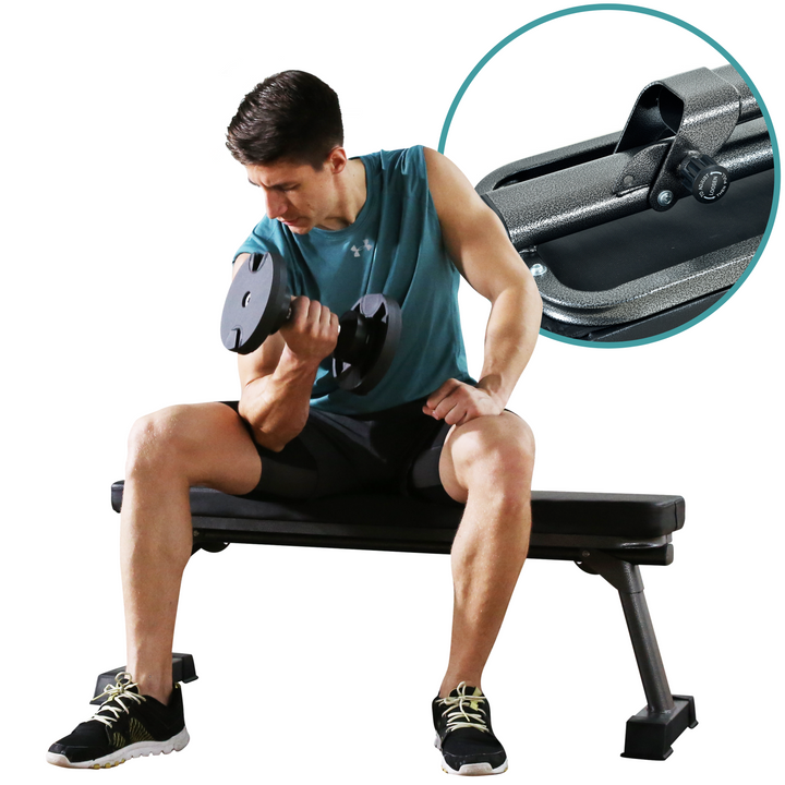 Foldable Flat Bench for Weight Training and Ab Exercises by Finer Form