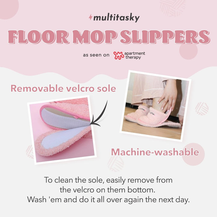 Multitasking Floor Mop Slippers with Removable Sole by Multitasky