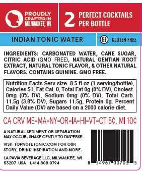 Platinum sofi Awarded Indian Tonic Water by Top Note Tonic Store