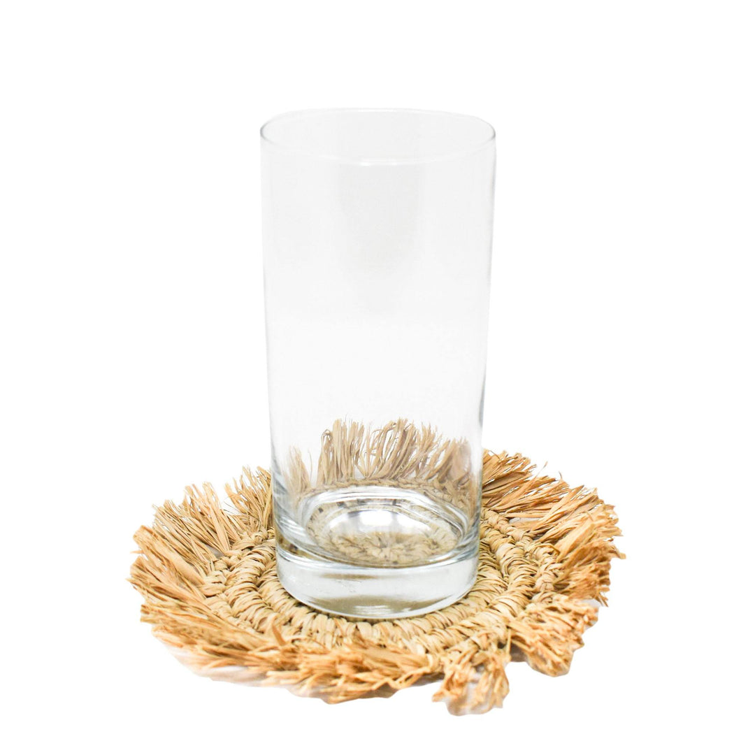 STRAW FRINGE COASTER SET (Set of 6) by POPPY + SAGE