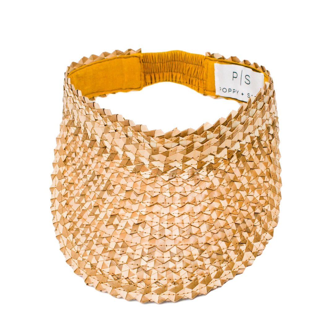 STRAW SUN VISOR - NATURAL by POPPY + SAGE