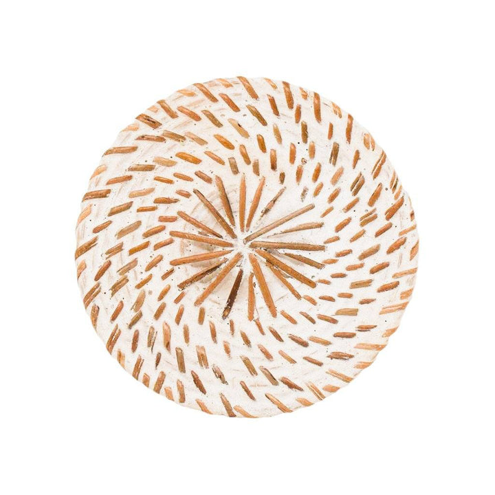 WHITE WASH RATTAN COASTER SET (Set of 6) by POPPY + SAGE